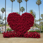 Dark Red Premium Wild Rose Heart Flower Arch #4904