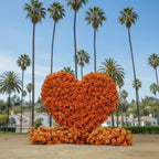 Orange Premium Wild Rose Heart Flower Arch #4910