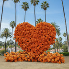 Orange Premium Wild Rose Heart Flower Arch #4910