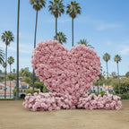 Light Pink Premium Wild Rose Heart Flower Arch #4905