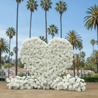 White Premium Wild Rose Heart Flower Arch #4902