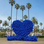 Dark Blue Premium Wild Rose Heart Flower Arch #4907