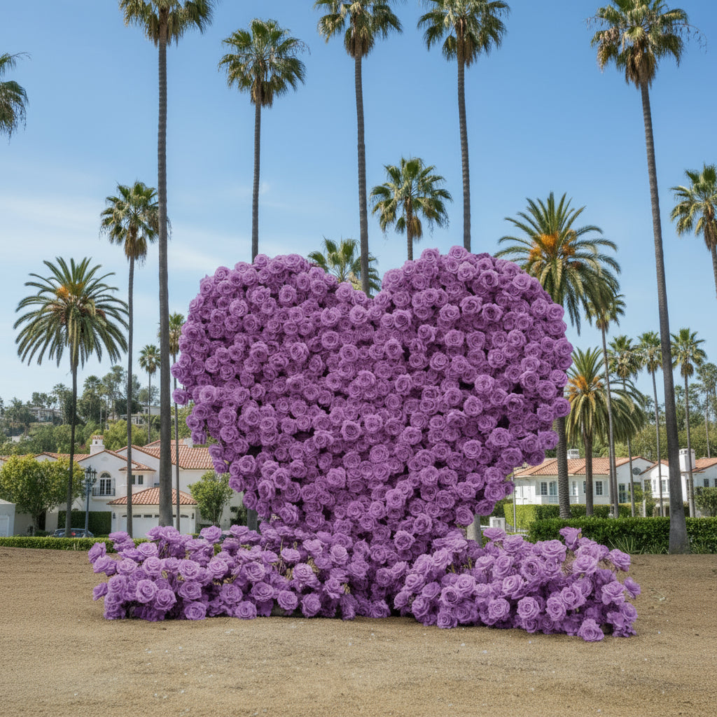 Light Purple Premium Wild Rose Heart Flower Arch #4912