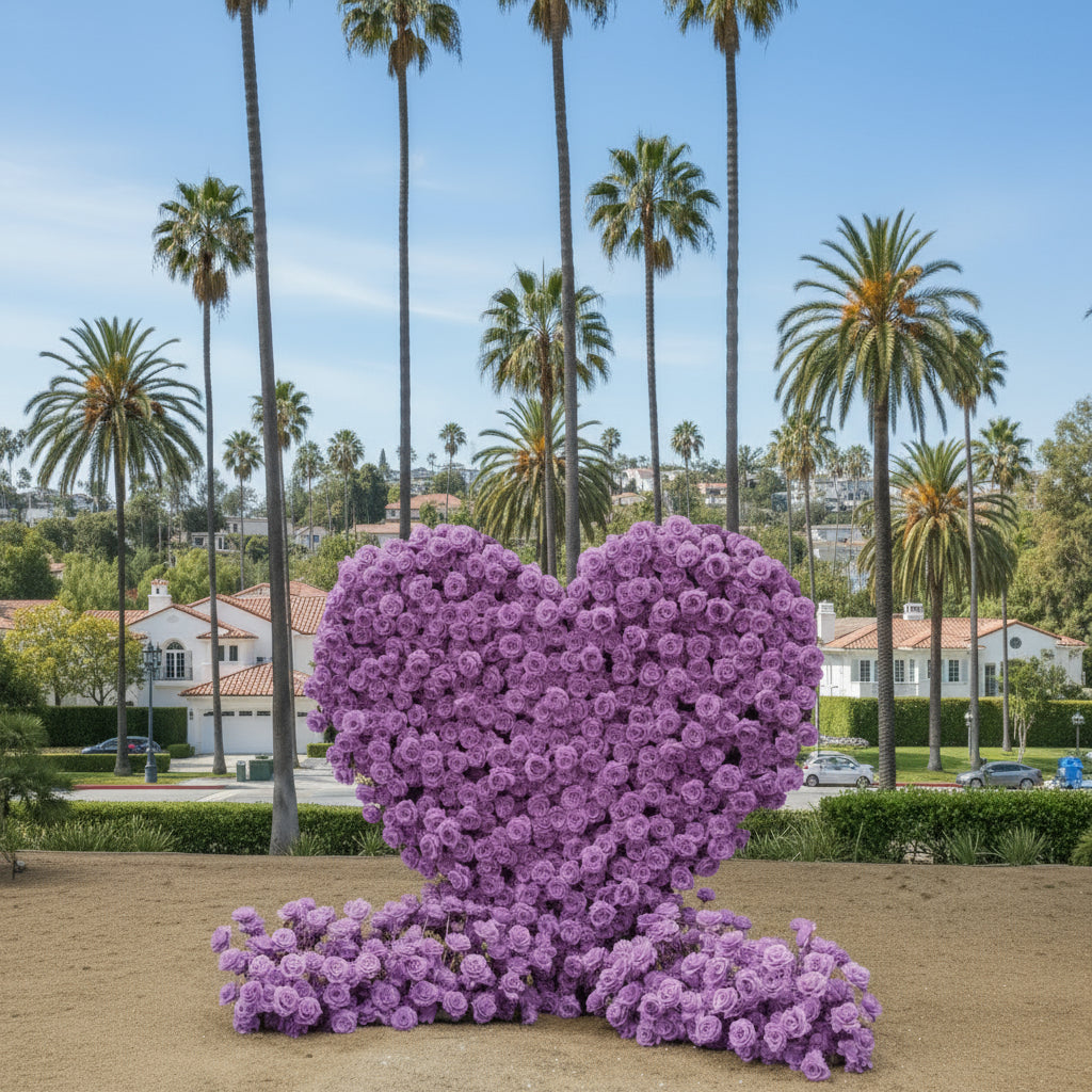 Light Purple Premium Wild Rose Heart Flower Arch #4912