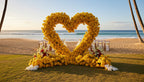 Yellow Premium Deluxe Rose Heart Flower Arch #4925