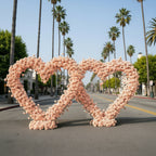 Peach Classic Wild Rose Flower Heart Arch #4943