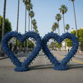 Dark Blue Classic Wild Rose Flower Heart Arch #4938