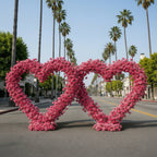 Dark Pink Classic Wild Rose Flower Heart Arch #4934