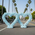 Light Blue Classic Wild Rose Flower Heart Arch #4936