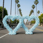 Light Blue Classic Wild Rose Flower Heart Arch #4936