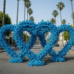 Blue Classic Wild Rose Flower Heart Arch #4937