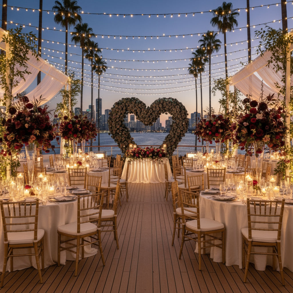 Black Premium Deluxe Rose Heart Flower Arch #4915