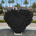 Black Solid Premium Wild Rose 3D Heart Flower Arch #4950