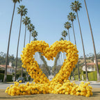 Yellow Premium Deluxe Rose Heart Flower Arch #4925