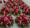 Pink, Red and Greenery Fuscisa Premium Artificial Flower Ball Centerpiece - 1086