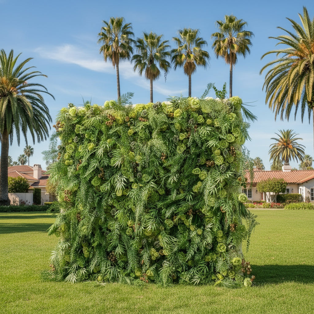 Wild Green Rose Premium Greenery Flower Wall - 531