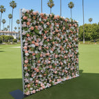 Peach & White Wild Rose Premium Greenery Wall - 203