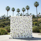 Classic White and Purple Rose Flower Wall - 003