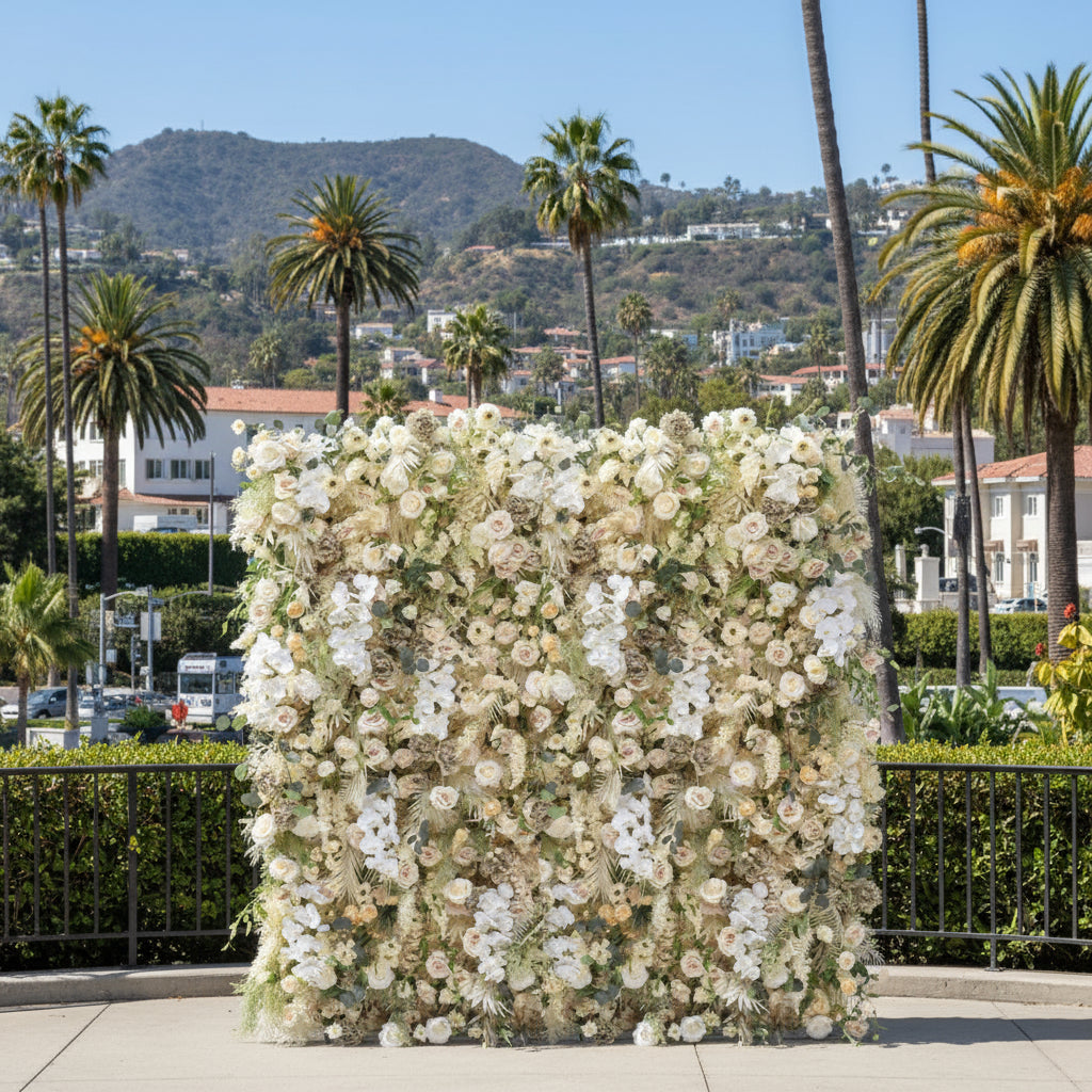 Into the Meadow Yellow Cream Rose Flower Wall - 050