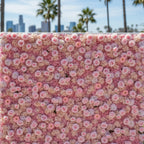 Classic Pink Sunflower Rose Deluxe Flower Wall Backdrop - 273