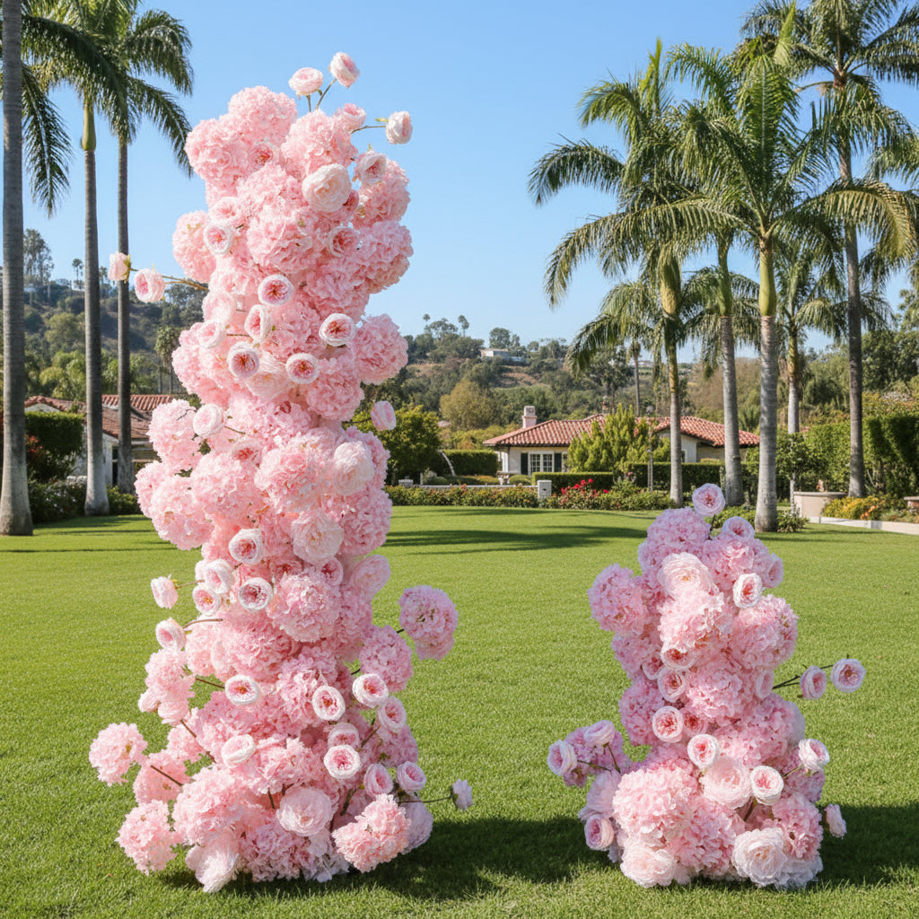 Light Baby Pink Premium 2 Piece Flower Horn Arch Set - 4596