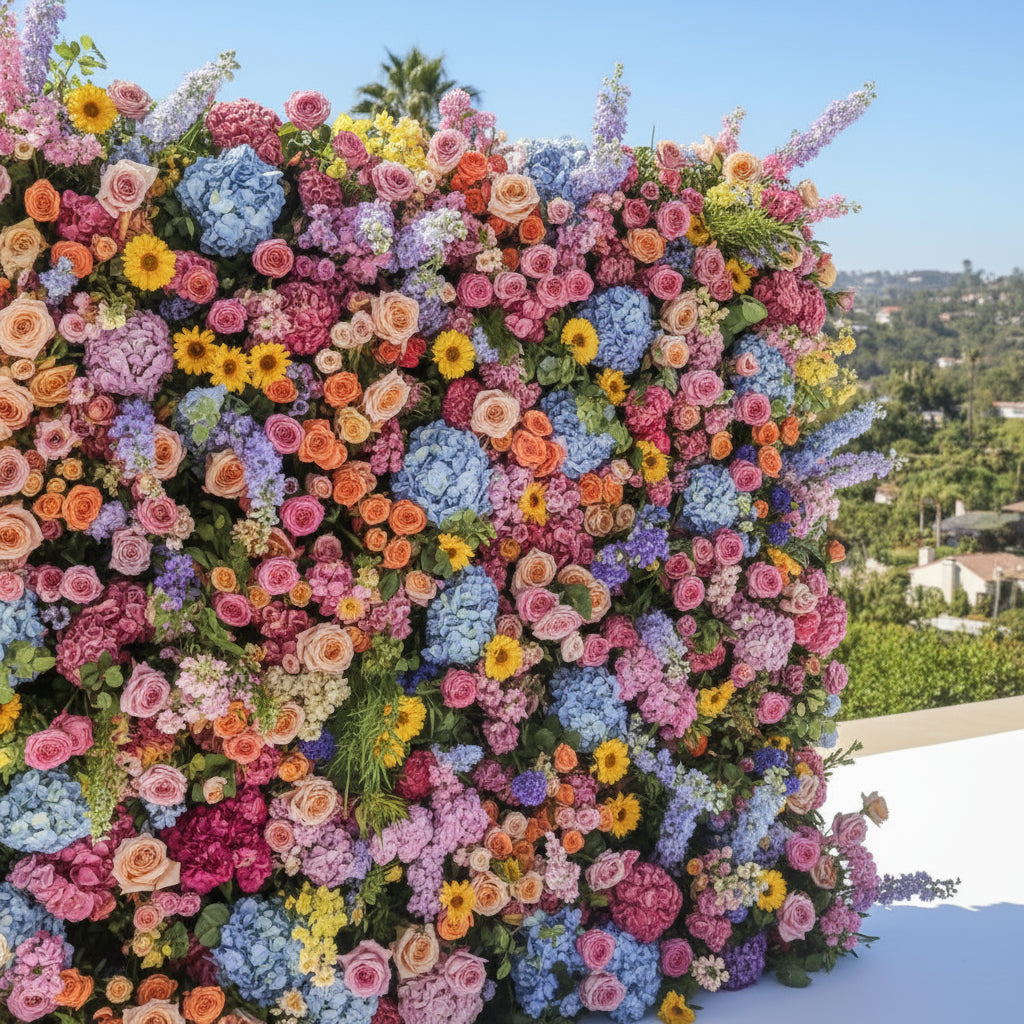 Rainbow Sunflower Premium Flower Wall Backdrop - 329