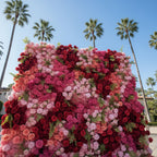 Red, Pink and Greenery Vine Premium Flower Wall - 256