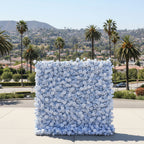 Deluxe Baby Blue Wild Rose Premium Flower Wall - 029