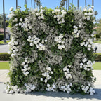 Green & White Baby's Breath Premium Flower Wall - 233
