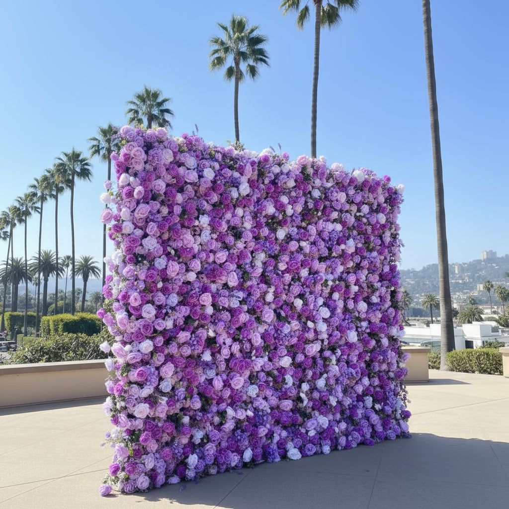 Purple Lavender Deluxe Premium Flower Wall - 008