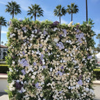 Lavender Purple & Cream Premium Greenery Flower Wall - 189