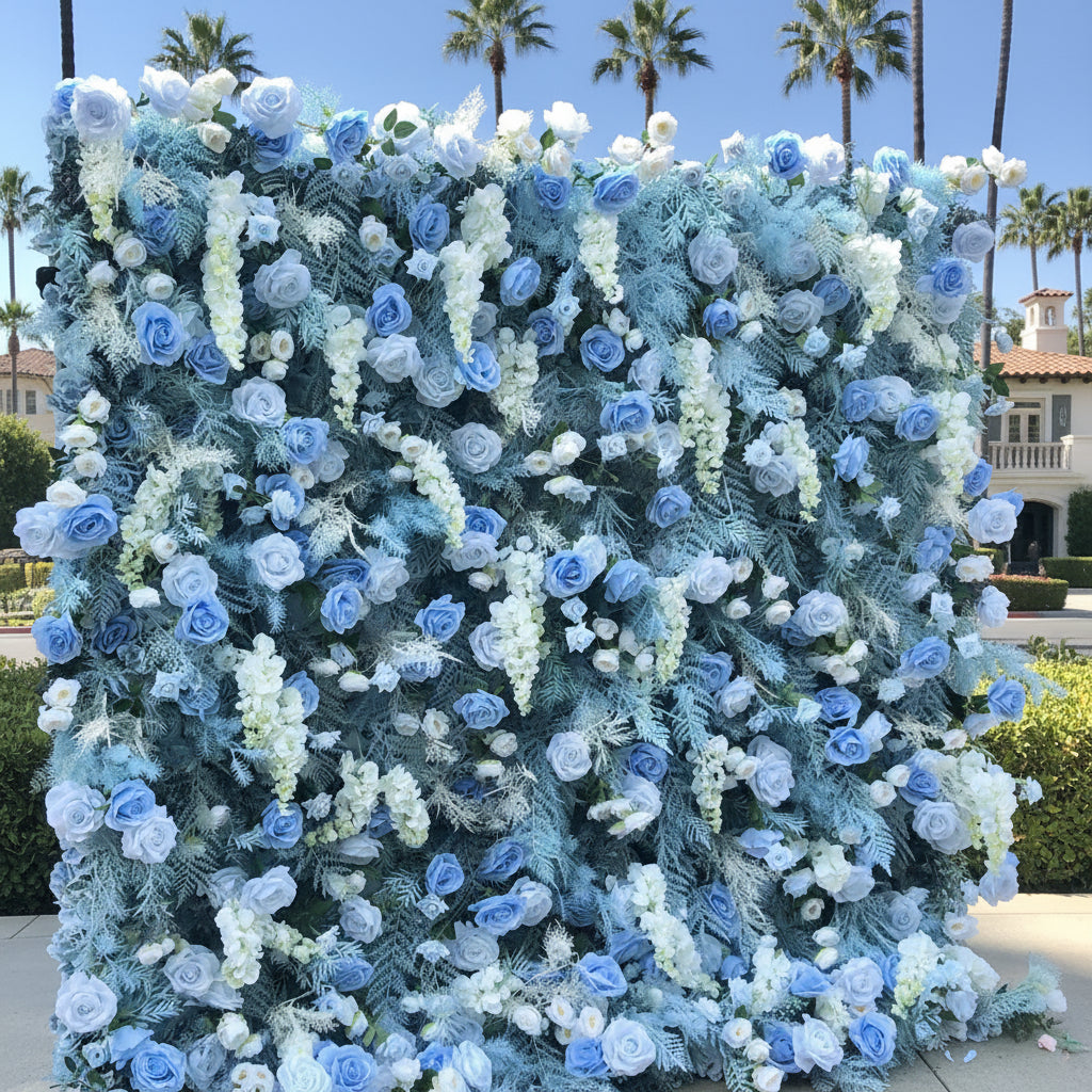 Into The Meadow Blue Rose Flower Wall - 057