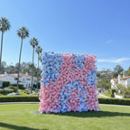 Pink & Blue Premium Rose Flower Wall - 107