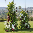 Green, Burgundy and White 2 Piece Premium 2 Piece Flower Horn Arch Set - 4605