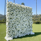 White Wild Rose Greenery Premium Flower Wall - 320