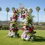 Red, Green, White and Purple 2 Piece Premium Flower Horn Arch Set - 4597