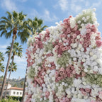 Pink & White Babys Breath Premium Flower Wall - 059