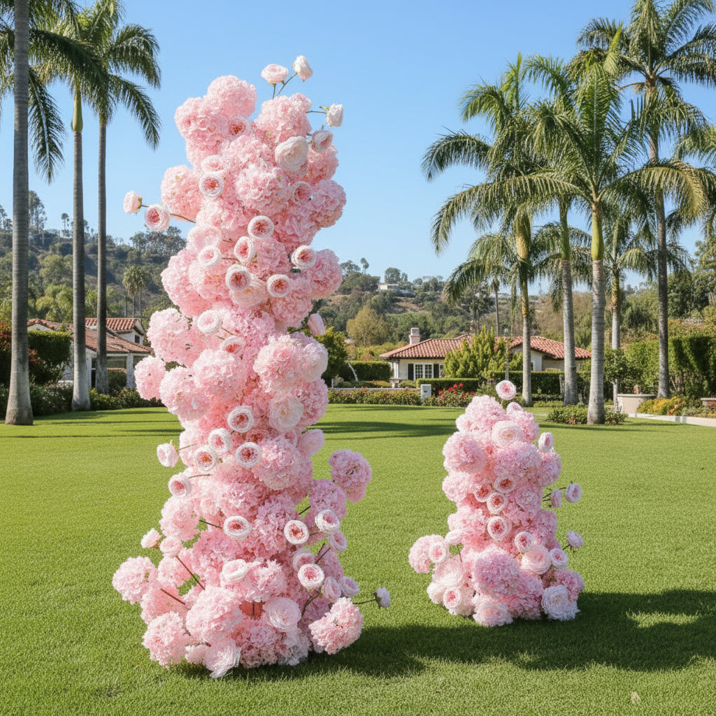 Light Baby Pink Premium 2 Piece Flower Horn Arch Set - 4596