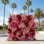 Red, Pink and Greenery Vine Premium Flower Wall - 256