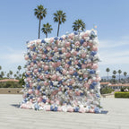 Pink, Blue & White Premium Flower Wall - 156