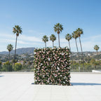 Pink, White and Greenery Rose Premium Flower Wall - 125