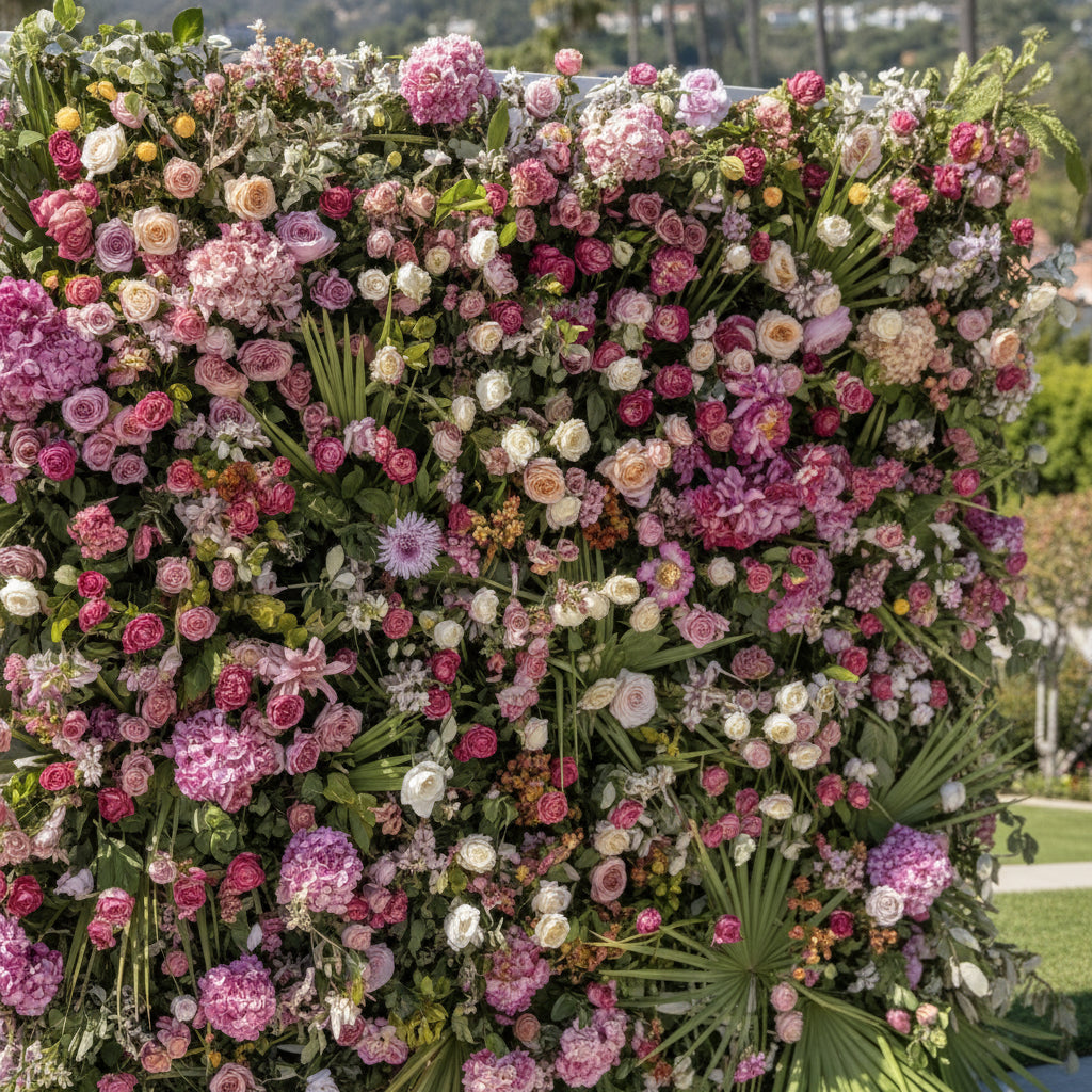 Pink Dubai Greenery Premium Flower Wall - 190