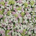 Dripping Pink, Greenery and White Premium Flower Wall Backdrop - 287