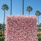 Baby's Breath Pink + Purple Rose Flower Wall - 068