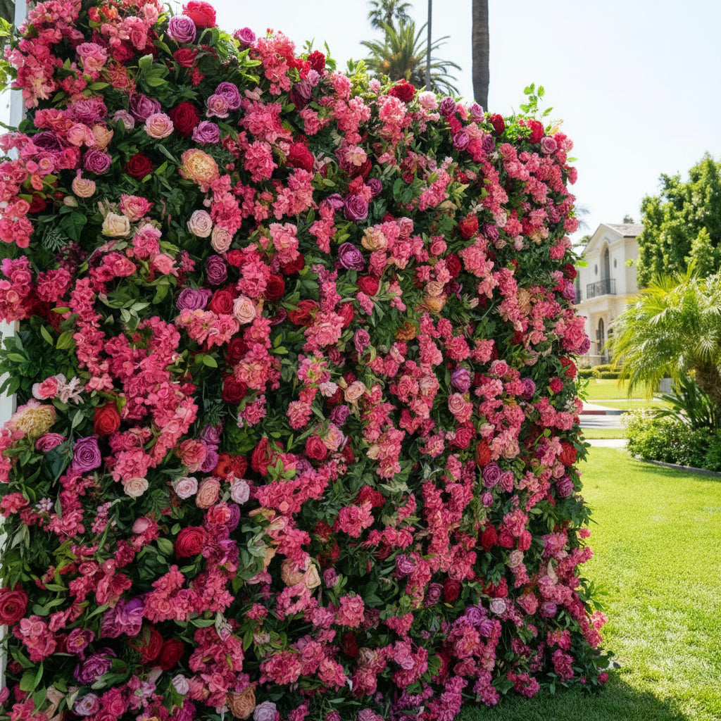 Pink & Greenery Flurry Premium Flower Wall - 116