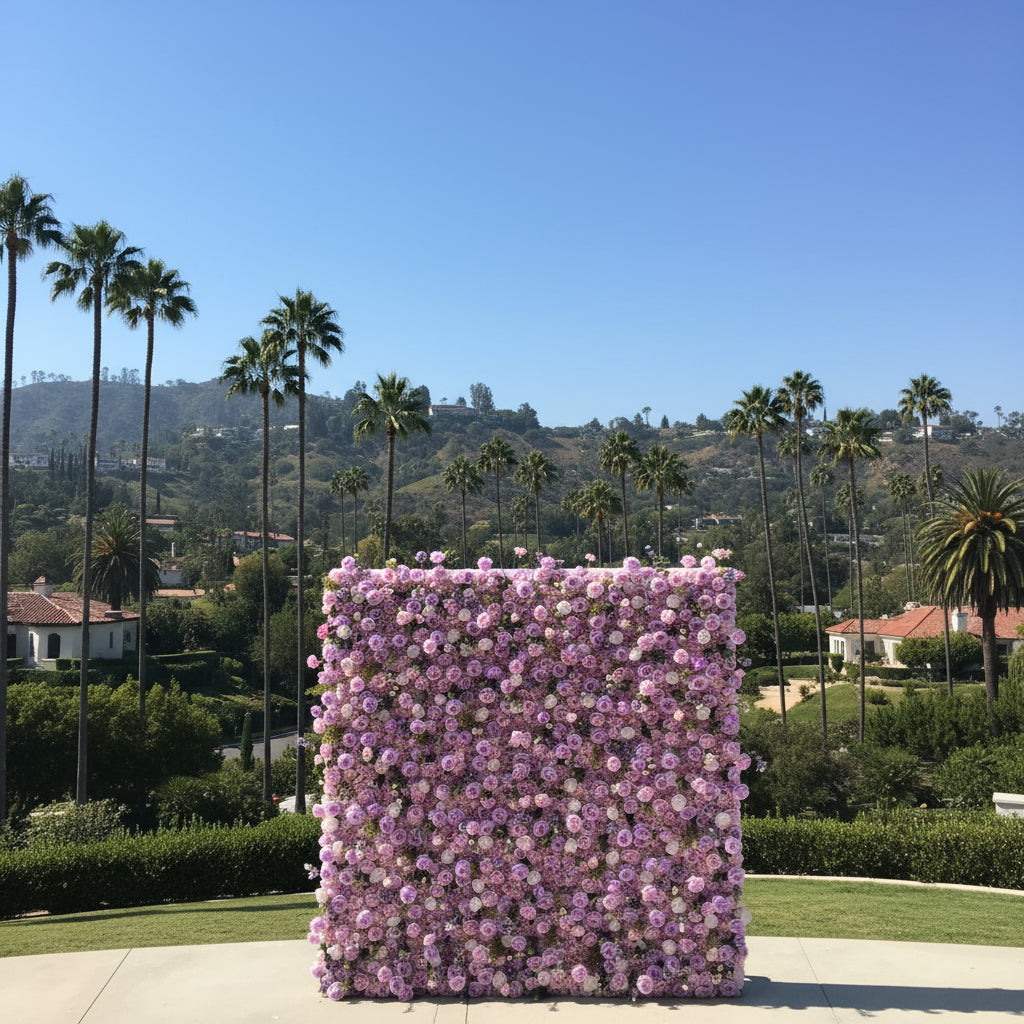 Light Purple Wild Rose Premium Flower Wall - 133