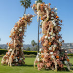 Orange, Peach Cream 2 Piece Premium Flower Horn Arch Set - 4607