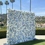 Blue, White and Purple Wild Rose Premium Flower Wall - 226