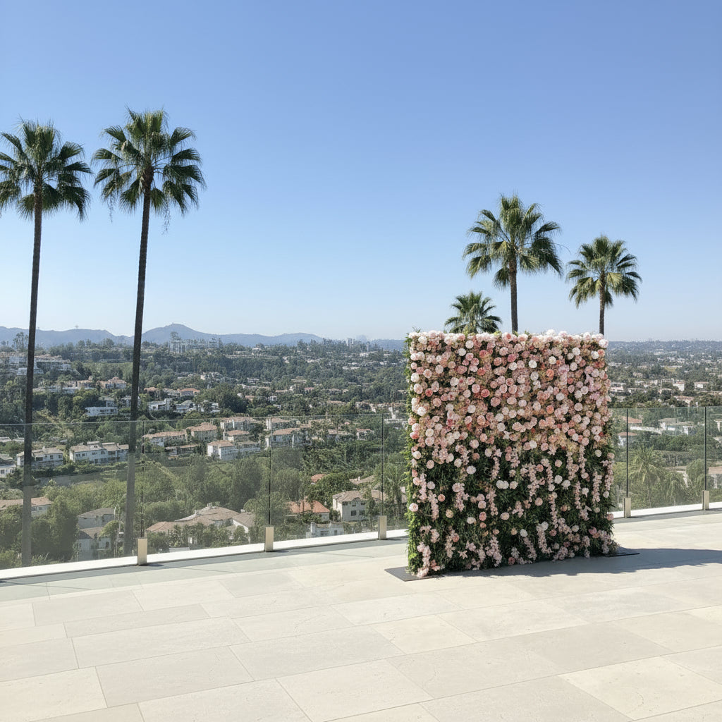 Dripping Light Pink Premium Flower Wall - 143