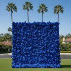Deluxe Deep Blue Wild Rose Flower Wall - 023